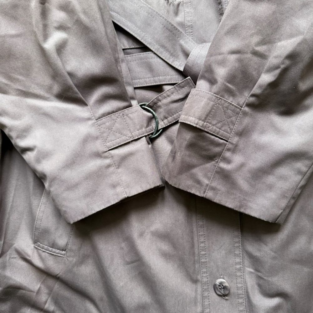 London Fog Mauve Quilted Trench Coat Size 14P Rare Colour Vintage 70s-80s - Picture 10 of 16